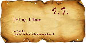 Iring Tibor névjegykártya