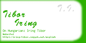 tibor iring business card